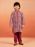 Boy's' Maroon Kurta And Pyjama Set