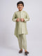 Boy's' Mint Green Kurta And Pyjama Set