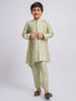 Boy's' Mint Green Kurta And Pyjama Set