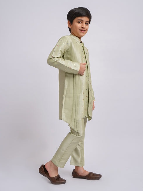 Boy's' Mint Green Kurta And Pyjama Set