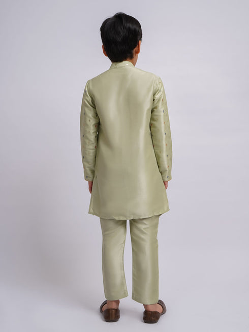 Boy's' Mint Green Kurta And Pyjama Set