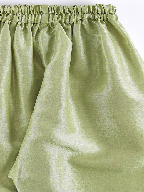 Boy's' Mint Green Kurta And Pyjama Set