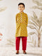 Boy's Mustard Cotton Kurta Pyjama Set