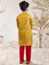 Boy's Mustard Cotton Kurta Pyjama Set