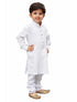 Boys' White Cotton Kurta and Pyjama Set