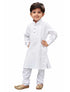 Boys' White Cotton Kurta and Pyjama Set