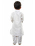 Boys' White Cotton Silk Kurta and Pyjama Set