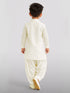 Boy's Cream Viscose Kurta Patiala Set