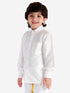 Boys' White Silk Long Sleeves Ethnic Shirt