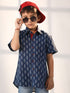Boy's' Navy Blue Ethnic Shirt
