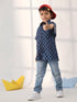 Boy's' Navy Blue Ethnic Shirt