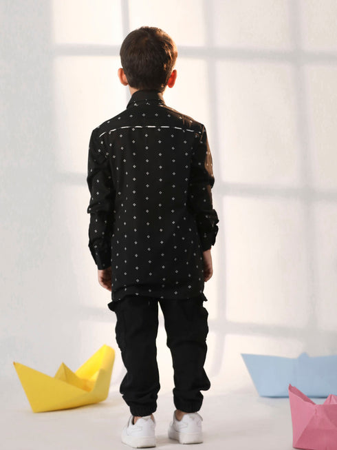 Boy's Black Ethnic Shirt