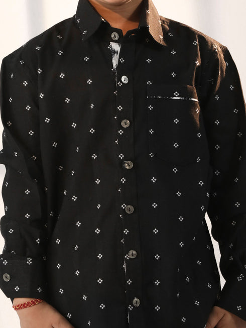 Boy's Black Ethnic Shirt