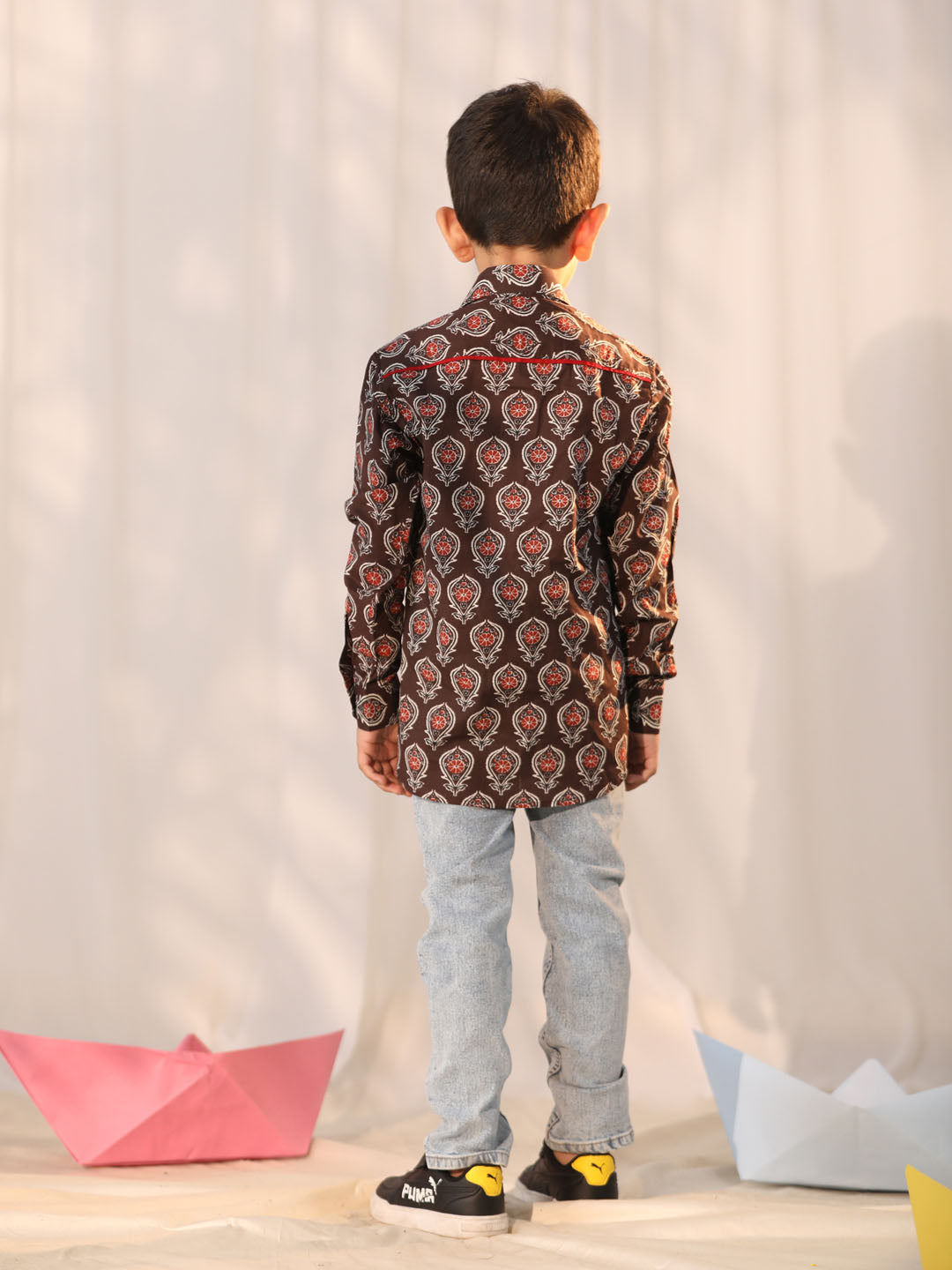 Boy's' Coffee Ethnic Shirt