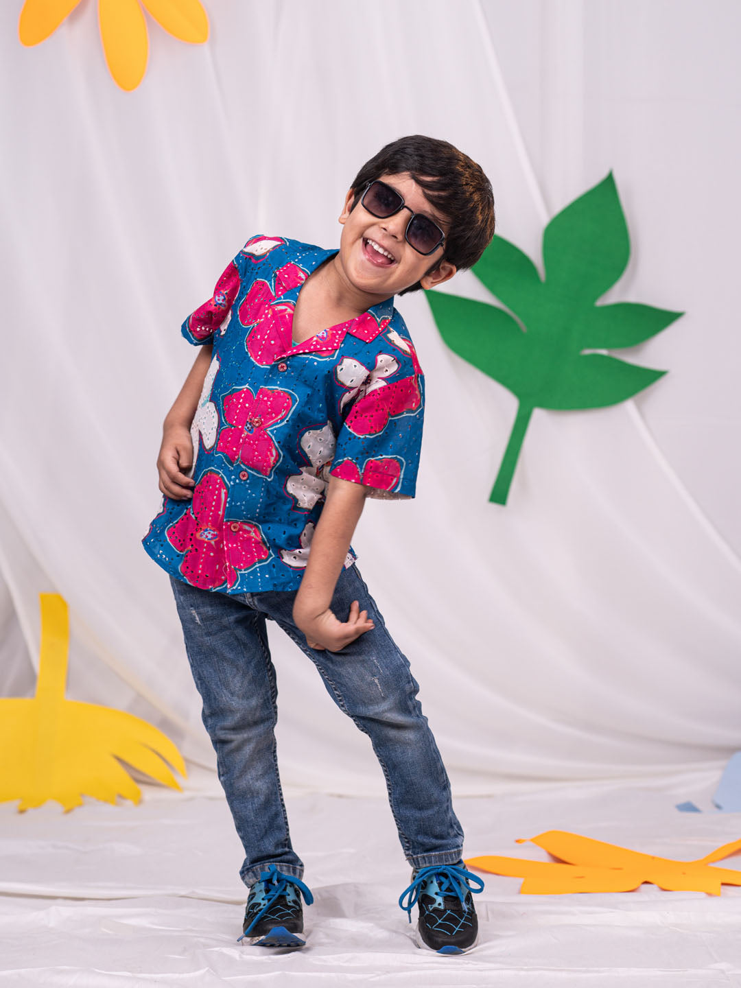 Boy's' Blue Ethnic Shirt