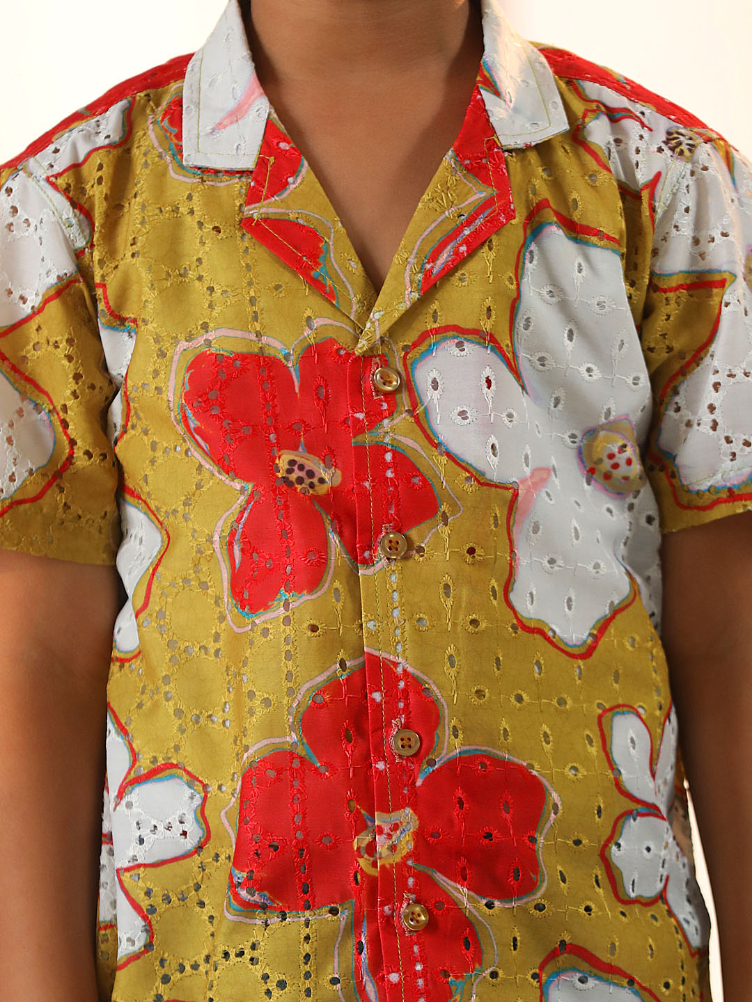 Boy's' Mustard Ethnic Shirt