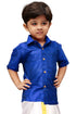 Boy's Royal Blue Opaque Ethnic Shirt