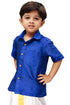 Boy's Royal Blue Opaque Ethnic Shirt