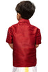 Boy's Maroon Gold Opaque Ethnic Shirt