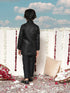 Jbn Creation Boy's Black And Gold Jute Blend Angrakha Style Sherwani And Pyjama Set
