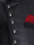 Boys' Black Cotton Blend Sherwani