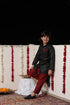 Boy's' Black Cotton Blend Sherwani And Pyjama Set