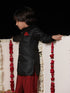 Boy's' Black Cotton Blend Sherwani And Pyjama Set