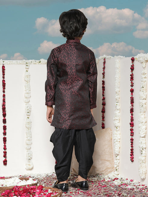 Boy's' Maroon Silk Blend Sherwani