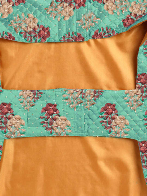 Dogs' Green Printed Hooded Jacket