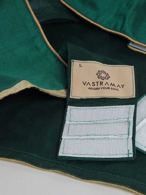 Dogs' Green Solid South Indian Style Lehenga Choli Set