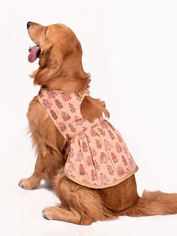 Dogs Allover Printed Silk Blend Sleeveless Dress