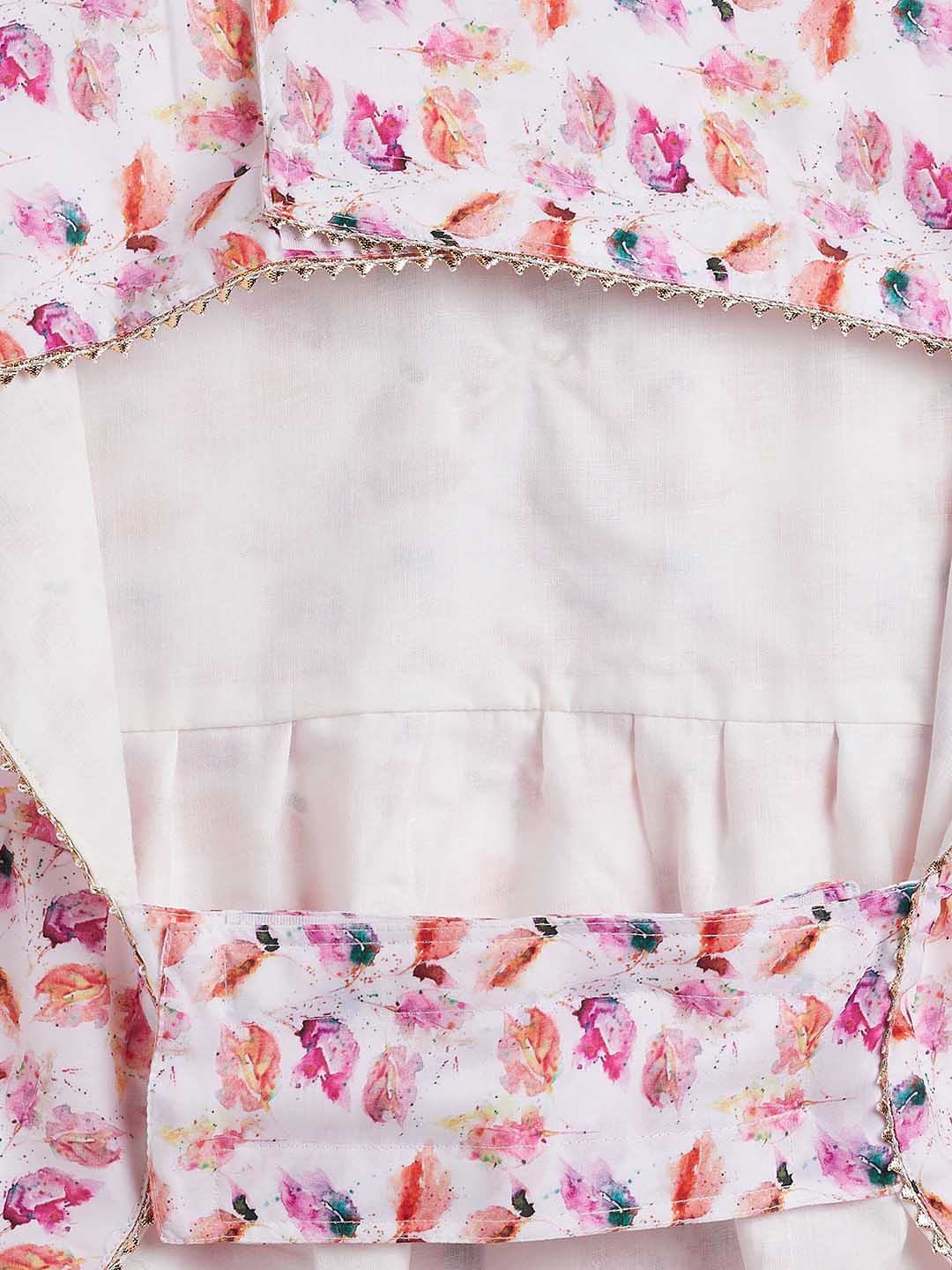 Dogs' White Abstract Printed Cotton Blend Dress