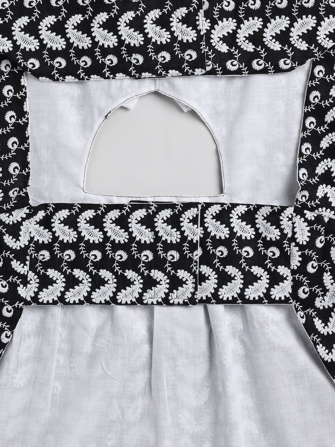 PAWS BY VASTRAMAY Dogs' Black Chikankari Flared Dress With Attached Bow - Dogs Ethnic Wear by Vastramay - Black, chikankari, Dog, Dog Apparel, Dog Dress, Dog Ethnic Dress, female dog outfit, Medium, Pure Cotton, Small