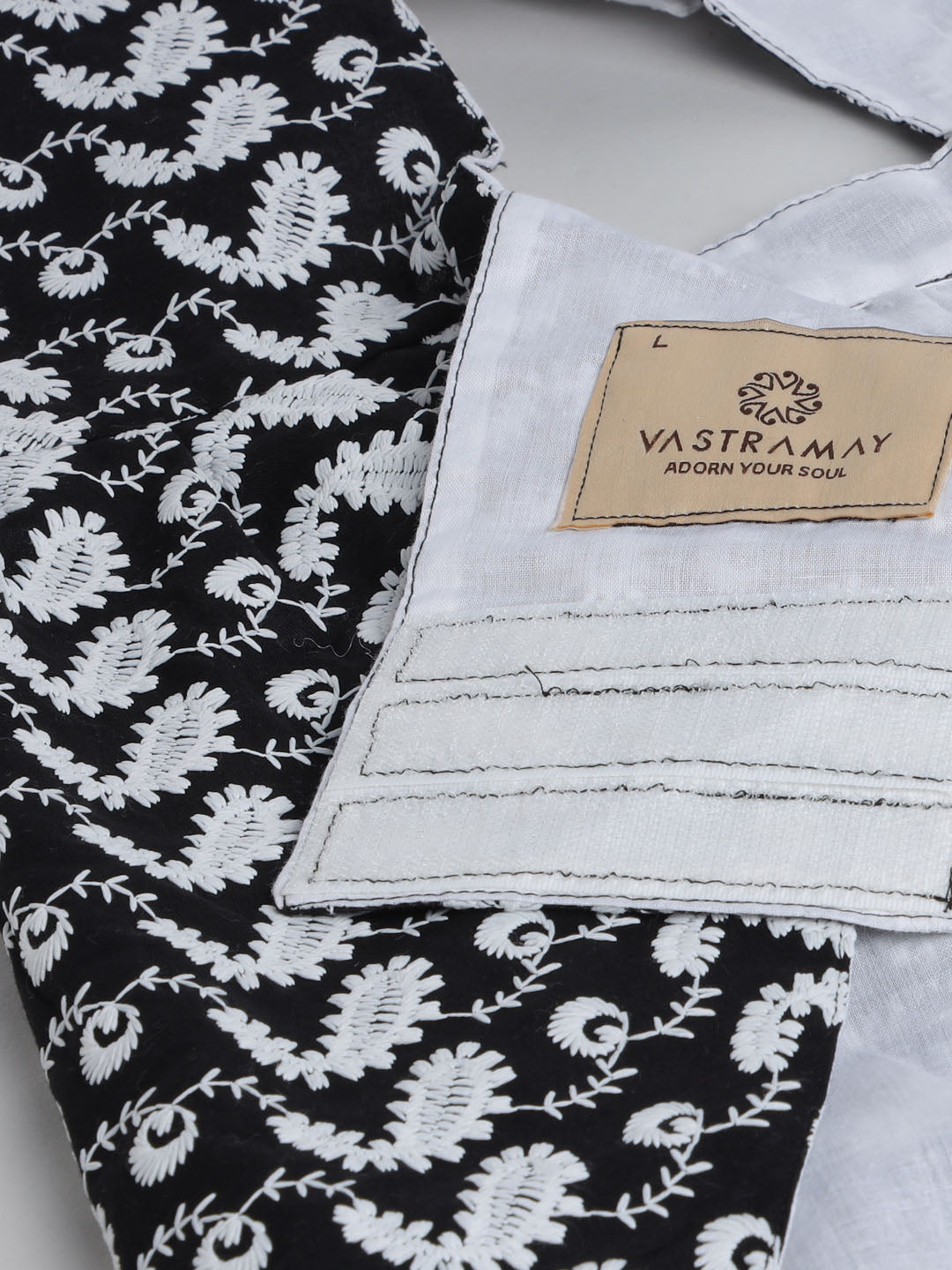 PAWS BY VASTRAMAY Dogs' Black Chikankari Flared Dress With Attached Bow - Dogs Ethnic Wear by Vastramay - Black, chikankari, Dog, Dog Apparel, Dog Dress, Dog Ethnic Dress, female dog outfit, Medium, Pure Cotton, Small