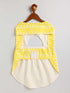 Dogs' Yellow Chikankari Flared Dress With Attached Bow