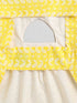 Dogs' Yellow Chikankari Flared Dress With Attached Bow