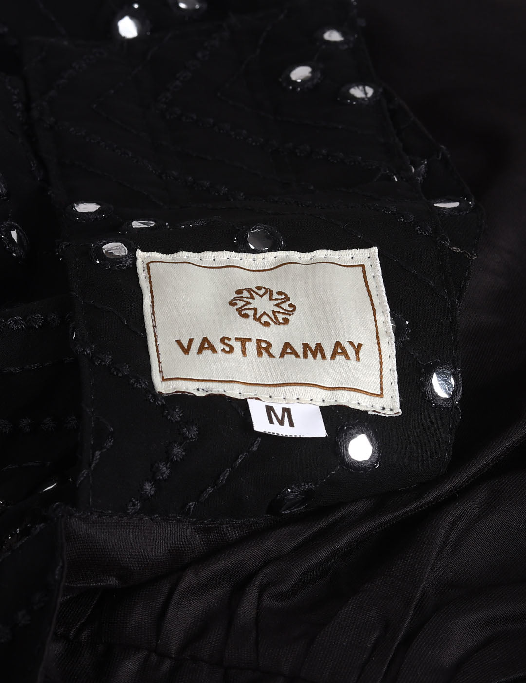 Dogs Allover Mirror Work Embroidered Dress