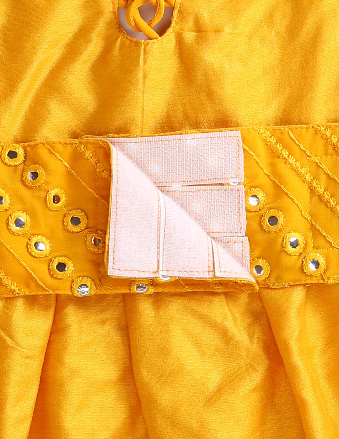 Dogs Allover Mirror Work Sleeveless Embroidered Dress