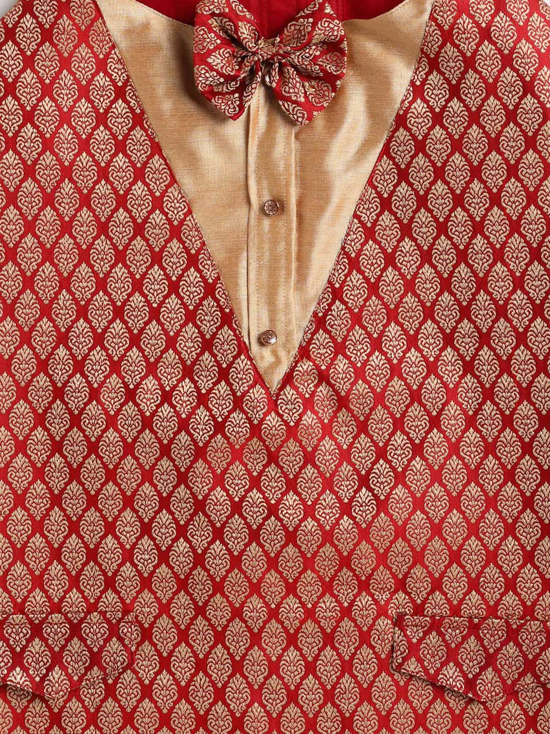 Dogs' Maroon Silk Blend Tuxedo With Attached Shirt