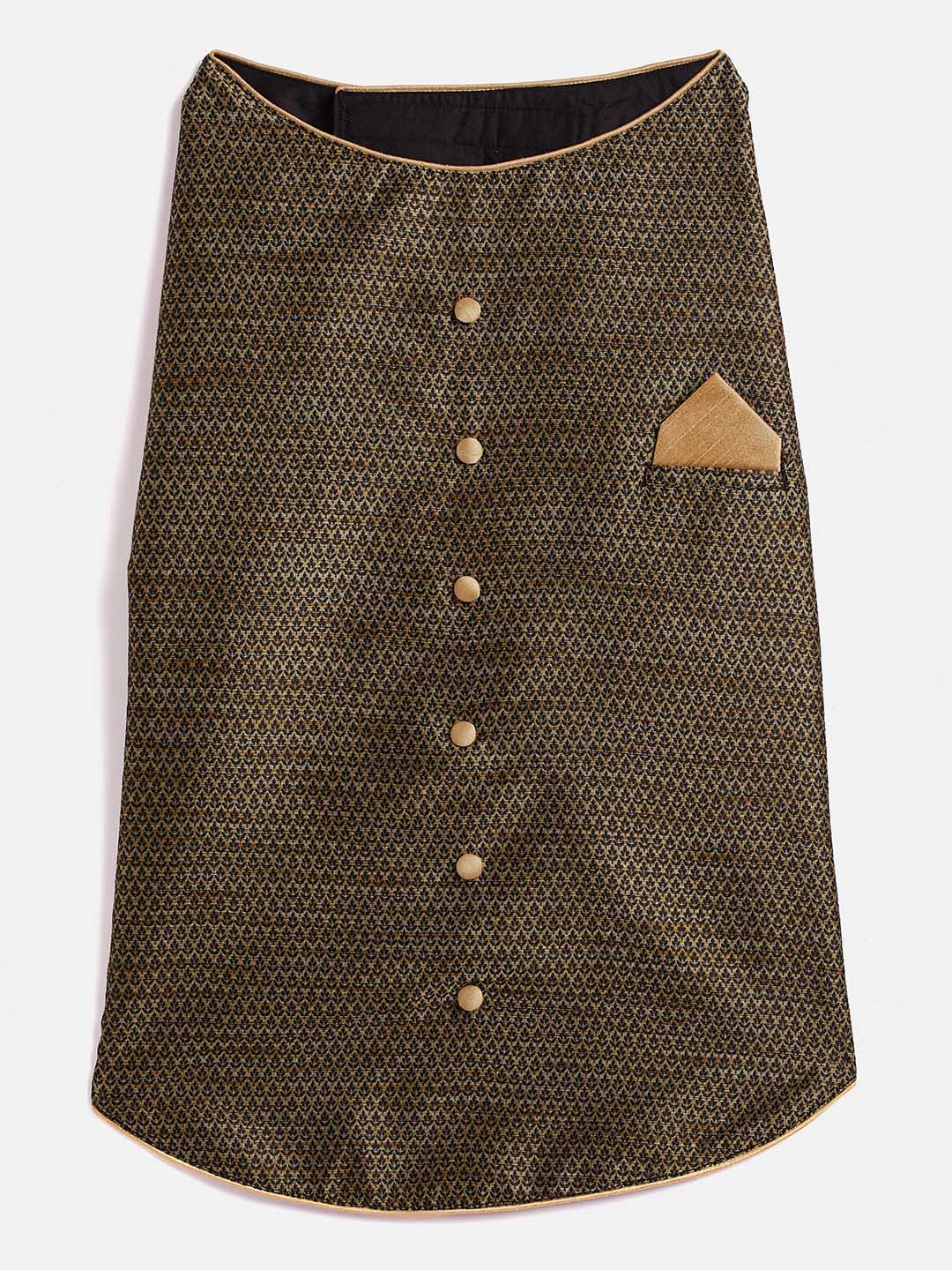 Dogs' Black Woven Silk Blend Ethnic Jacket