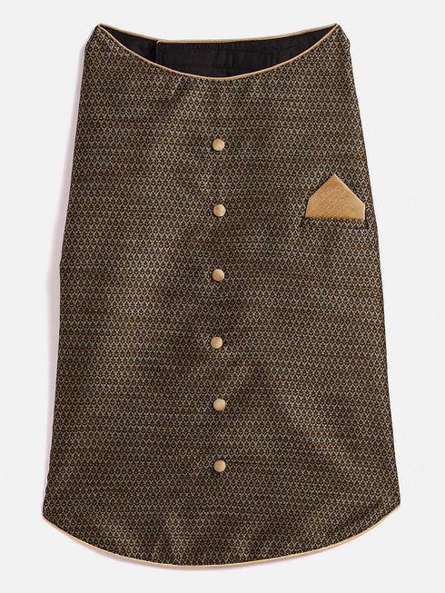 Dogs' Black Woven Silk Blend Ethnic Jacket