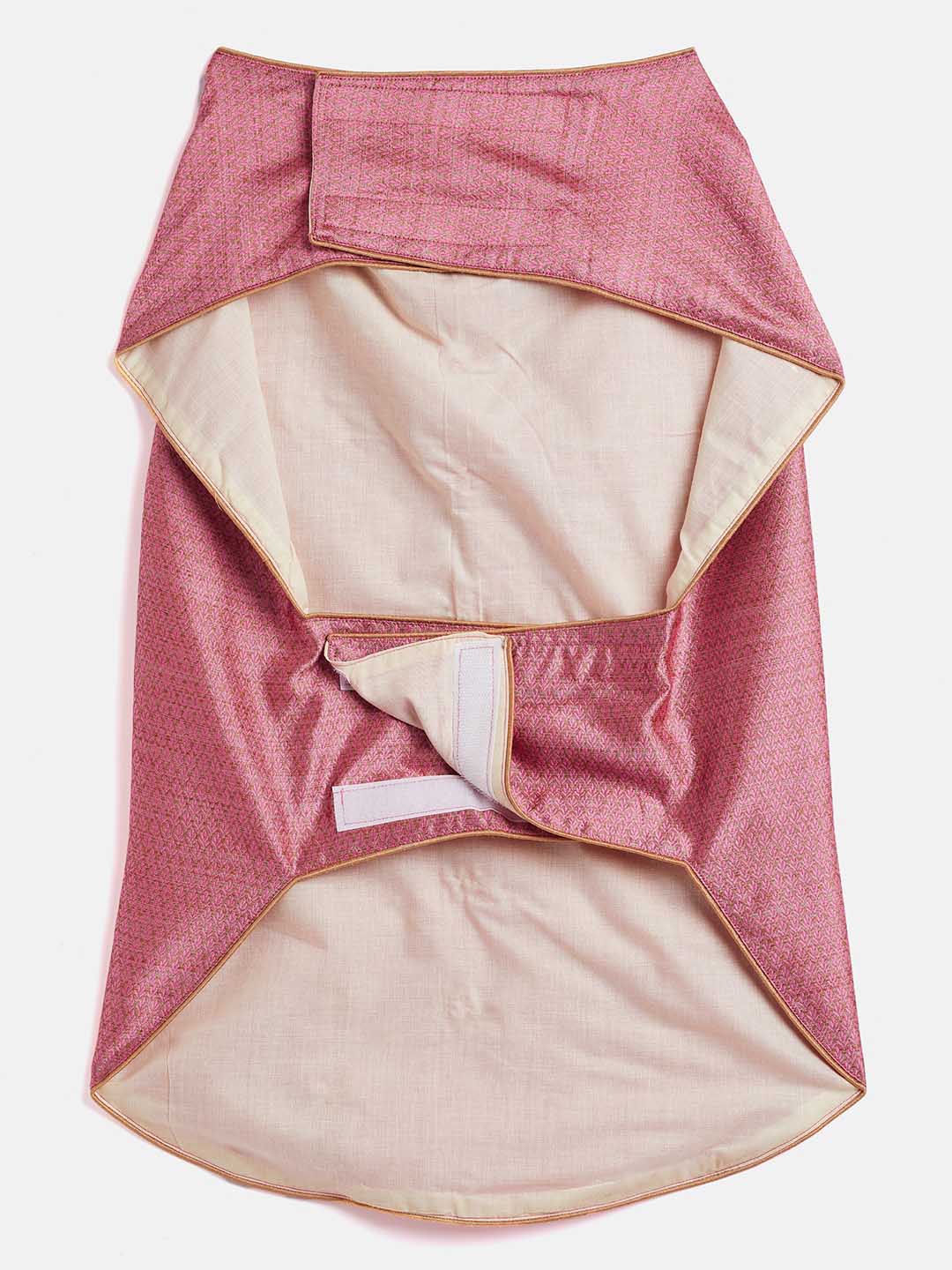 Dogs' Pink Woven Silk Blend Ethnic Jacket