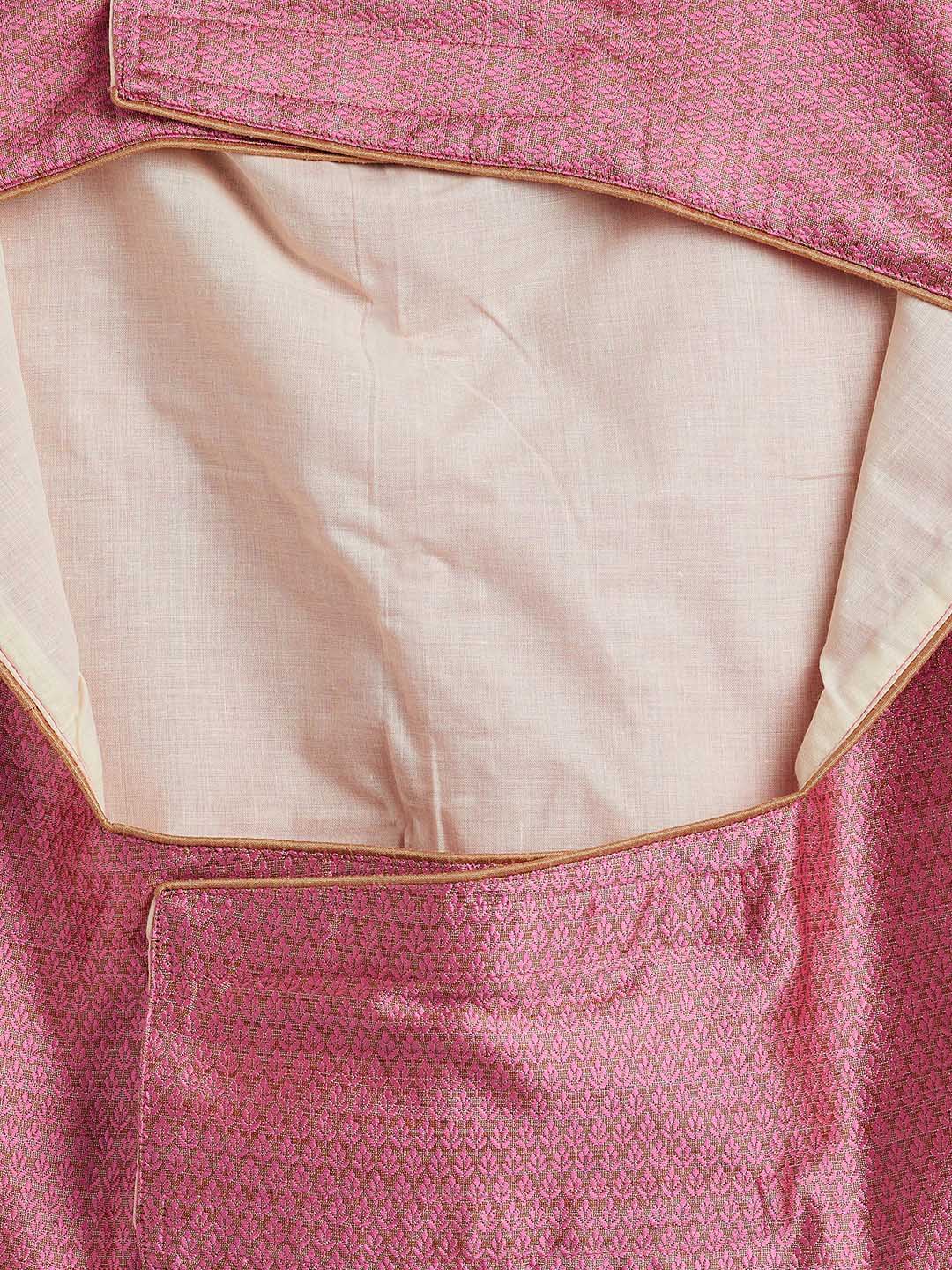 Dogs' Pink Woven Silk Blend Ethnic Jacket