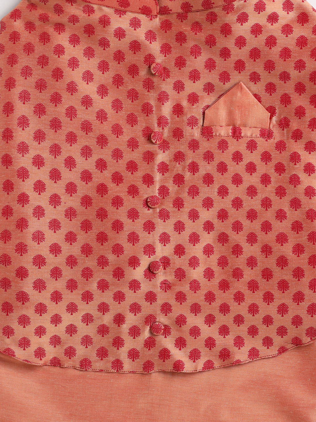 PAWS BY VASTRAMAY Dogs' Pink Block printed Cotton Blend Jacket With Attached Solid Kurta - Dogs Ethnic Wear by Vastramay - Cotton Blend, Dog, Dog Apparel, Dog Ethnic Jacket, Dog Jacket, Large, Male dog outfits, Medium, Pink, Pink Kurta, Small