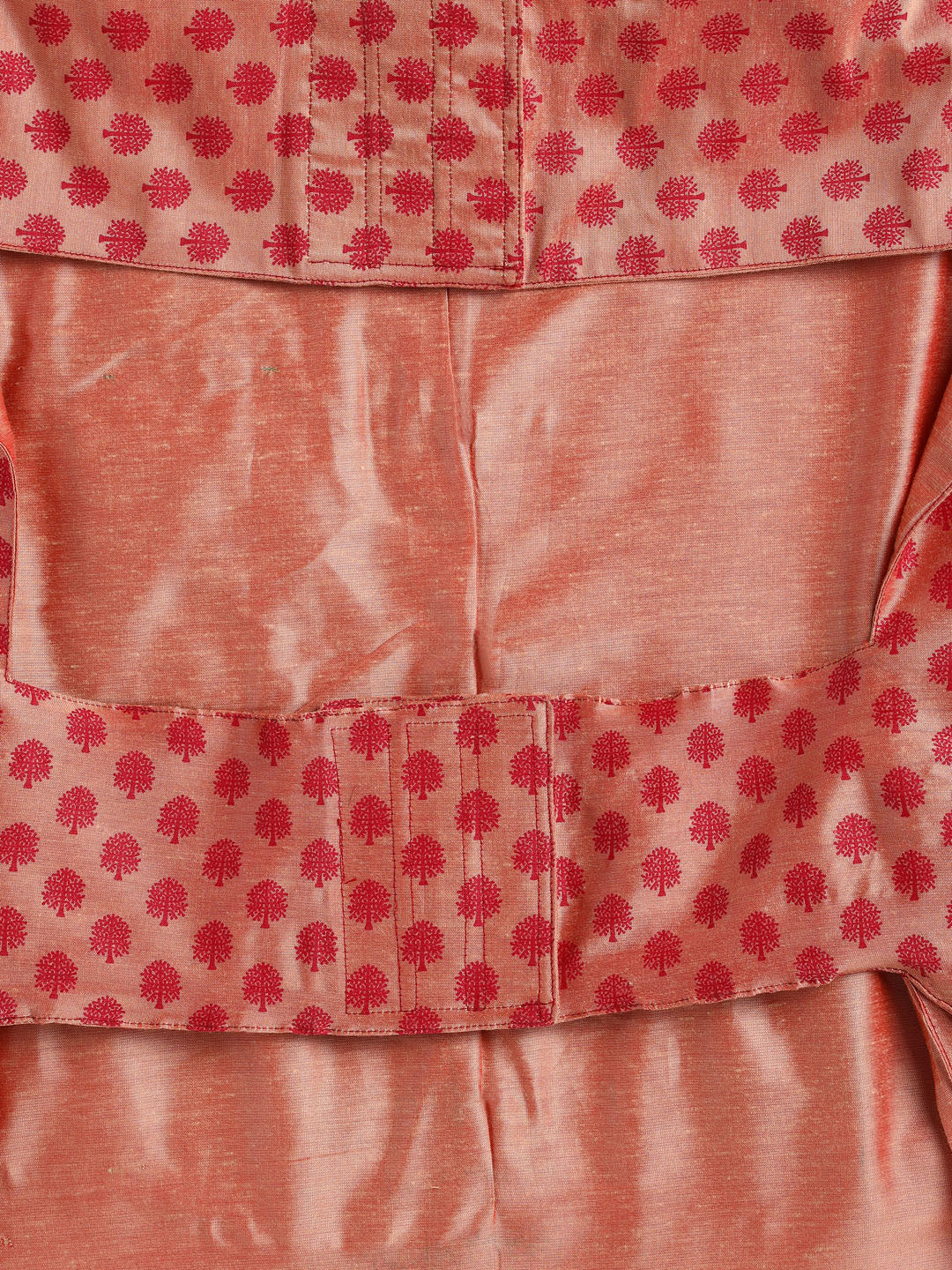 Dogs' Pink Block Printed Cotton Blend Jacket With Attached Solid Kurta