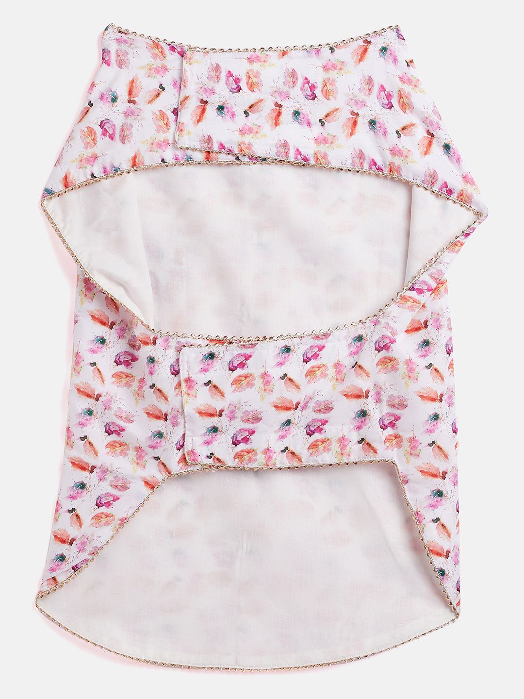 Dogs' White Abstract Printed Cotton Blend Ethnic Jacket