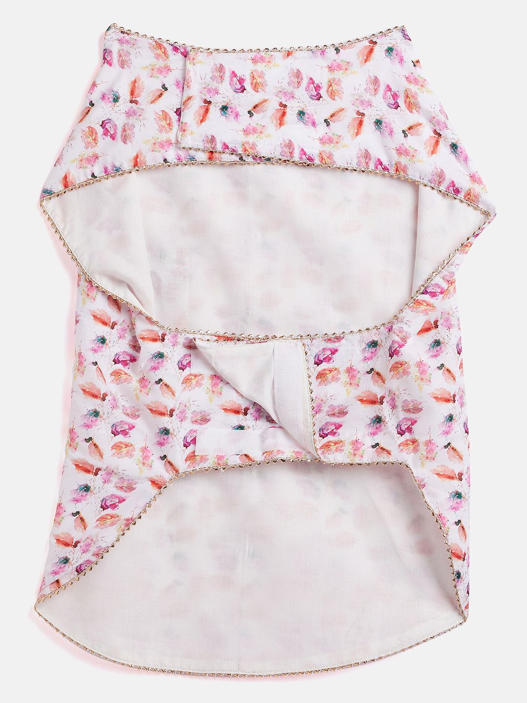 Dogs' White Abstract Printed Cotton Blend Ethnic Jacket