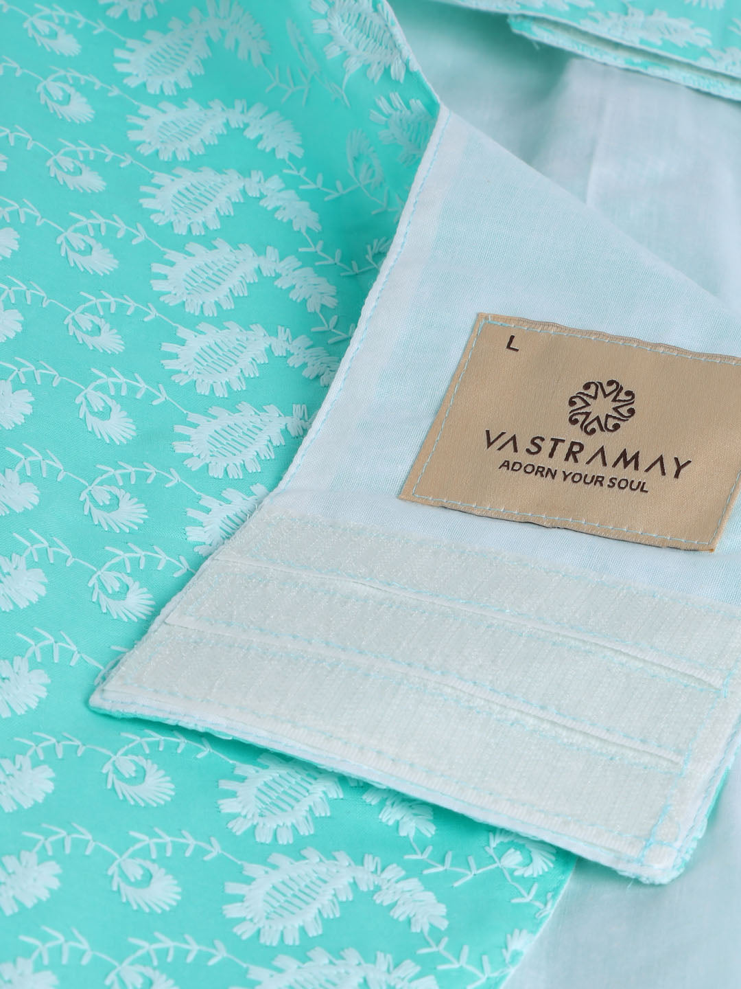 PAWS BY VASTRAMAY Dogs' Green Chikankari Pure Cotton Ethnic Kurta - Dogs Ethnic Wear by Vastramay - chikankari, Dog, Dog Apparel, Dog Ethnic Jacket, Green, Green color Kurta, Large, Male dog outfits, Medium, Pure Cotton, Small