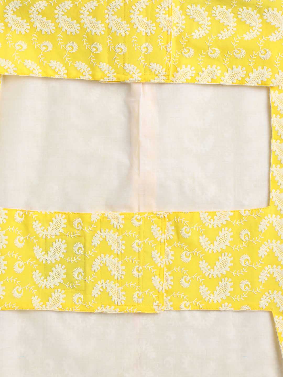 Dogs' Mustard Chikankari Pure Cotton Ethnic Kurta