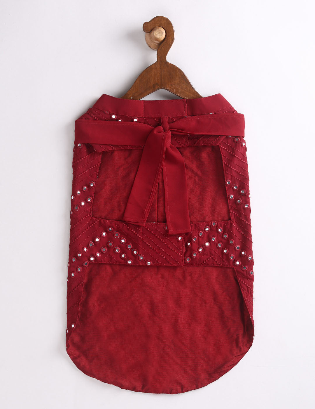 Dogs Allover Mirror Work Silk Blend Embroidered Kurta With Dupatta